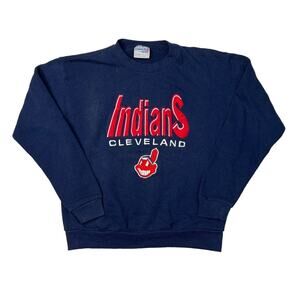 Chalk Line VTG 90s Cleveland Indians Embroidered Crewneck Sweatshirt Youth XL